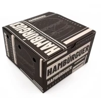 EMB PAPEL HAMBURGUER C/ZIPPER PMG C/10 115X70X115MM BOX BURGUER BLACK - 15606 EMB PAPEL HAMBURGUER C/ZIPPER PMG C/10 115X70X115MM BOX BURGUER BLACK - 15606