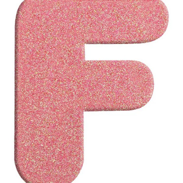 7268 - LETRA MDF GLITER F 9CM ROSA PLANET TOY