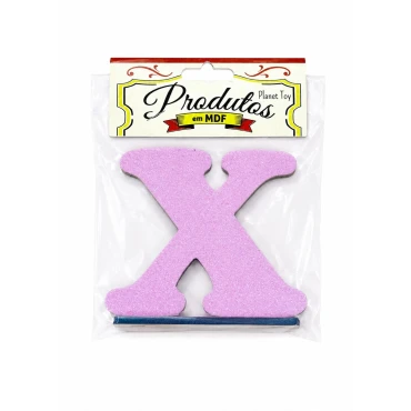  LETRA MDF GLITTER X 9CM ROSA PLANET TOY -7324 