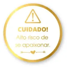 ETIQUETA ADESIVA CUIDADO PERIGO DE SE APAIXONA COM 50 - 10895 