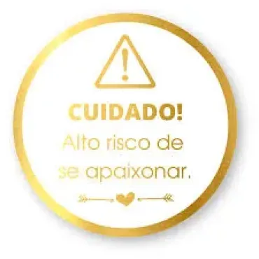 ETIQUETA ADESIVA CUIDADO PERIGO DE SE APAIXONA COM 50 - 10895 