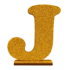 LETRA MDF GLITER J 9CM DOURADO PLANET TOY - 7279 
