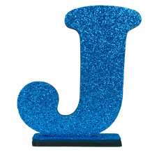 LETRA MDF GLITER J 9CM AZUL PLANET TOY -7278 