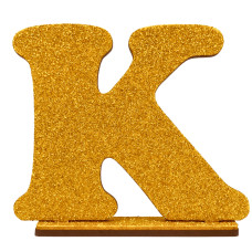 LETRA MDF GLITER K 9CM DOURADO PLANET TOY - 7279 