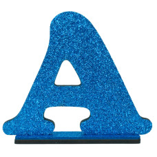 LETRA MDF GLITER A 9CM AZUL PLANET TOY -7252 
