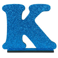 7282 - LETRA MDF GLITER K 9CM AZUL PLANET TOY