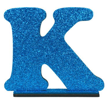  LETRA MDF GLITER K 9CM AZUL PLANET TOY -7282 
