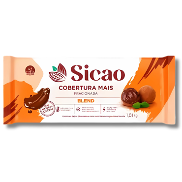 BARRA DE CHOCOLATE COBERTURA MAIS BLEND SICAO  1,01KG - 11890