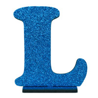 7396 - LETRA MDF GLITER L 9CM AZUL PLANET TOY
