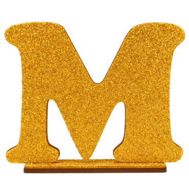  LETRA MDF GLITER M 9CM DOURADO PLANET TOY - 7287