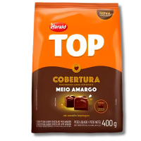 COBERTURA DE CHOCOLATE TOP MEIO AMARGO EM GOTAS 400G HARALD - 13920