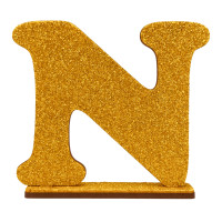  LETRA MDF GLITER N 9CM DOURADO PLANET TOY - 7293 