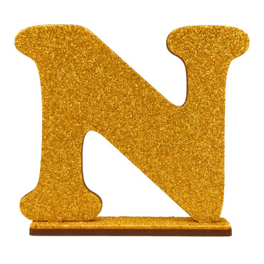  LETRA MDF GLITER N 9CM DOURADO PLANET TOY - 7293 