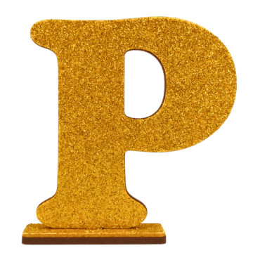 LETRA MDF GLITER P 9CM DOURADO PLANET TOY - 7299 
