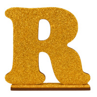 LETRA MDF GLITER R 9CM DOURADO PLANET TOY - 7305 