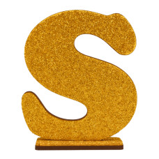  LETRA MDF GLITER S 9CM DOURADO PLANET TOY - 7308 