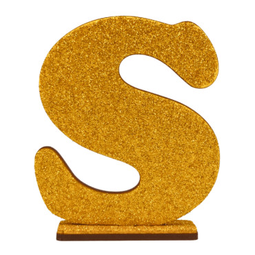  LETRA MDF GLITER S 9CM DOURADO PLANET TOY - 7308 