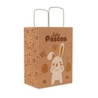 SACOLA PAPEL ECO M FELIZ PASCOA C/10 C5904 IDEIA 22X15X24 ALCA PAPEL(TORCIDA - 19341