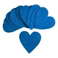 APLIQUE CORACAO C/GLITTER AZUL MED C/6 - 15944