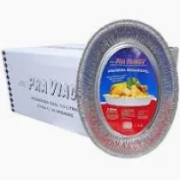 ASSADEIRA ALUM DESC OVAL P/ VIAGEM 7L CX DESCARTAVEL C/20 PRA VIAGEM - 17070