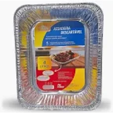 ASSADEIRA ALUM DESC RETANG 4L PRA VIAG DESCARTAVEL PRA VIAGEM - 17541