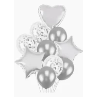 BALAO BUQUE DE ESTRELA E CORACAO PRATA - 17286