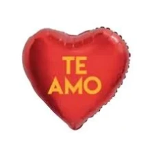 BALAO METALIZADO 25CM CORACAO TE AMO VER NEOTRENTINA UNIDADE VERMELHO - 19780