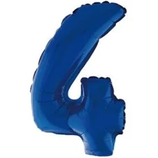 BALAO METALIZADO 40CM AZUL NUM 4-UN - 16560