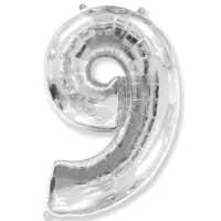 BALAO METALIZADO 40CM PRATA NUM 9-UNI - 6373