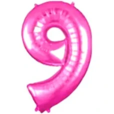 BALAO METALIZADO 40CM ROSA NUM 9 UNI ROSANA 40CM G FESTA - 16570