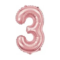 BALAO METALIZADO 40CM ROSE NUM 3-UNI - 14697