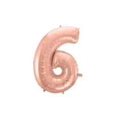 BALAO METALIZADO 40CM ROSE NUM 6-UNI - 16203