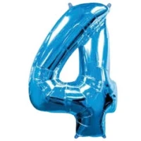 BALAO METALIZADO 75CM AZUL NUM 4-UN - 16575