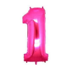 BALAO METALIZADO 75CM ROSA NUM 1-UN ROSANA 75CM G FESTA - 16582