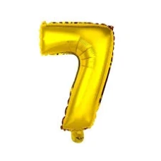 BALAO METALIZADO 80CM DOURADO NUM 7 - 16207