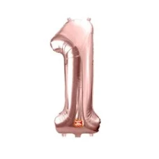 BALAO METALIZADO 80CM ROSE GOLD NUM 1-UM SAO ROQUE 80CM - 18581