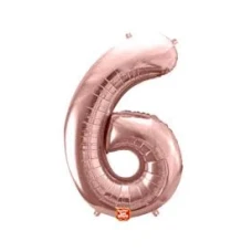BALAO METALIZADO 80CM ROSE GOLD NUM 6-UM SAO ROQUE 80CM - 18585