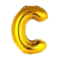 BALAO METALIZADO 40CM DOURADO LETRA C-UN - 14608