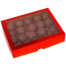 CAIXA 20X16X4CM LAMINADA C/VISOR C4686 IDEIA 20DOCES LAMINADA VERMELHO UNI - 18635