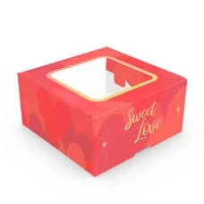 CAIXA 4X8X8CM LAMINADA C/VISOR C4678-UNI IDEIA 4DOCES LAMINADA VERMELHO - 15627