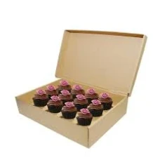 CAIXA PAPEL 36X27X9 EMPORIO BOX  UNIDA CUPCAKE DUPLA FACE KRAFT - 15823