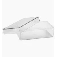 CAKE BOX CRISTAL RETANGULA C/TAMPA 500ML BLUE STAR 9,5X14,5X6,2CM - 17163