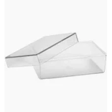 CAKE BOX CRISTAL RETANGULA C/TAMPA 500ML BLUE STAR 9,5X14,5X6,2CM - 17163