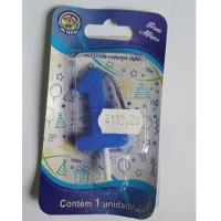 VELA GLITER PAVIO MAGICO AZUL NUMERO 1-U MV FESTA - 17789