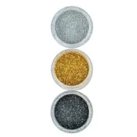GLITTER P/MAQUIAGEM PRATA/DOURADO/PRETO - 17366