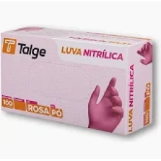 LUVA NITRILICA ROSA MEDIA TALGE C/100 - 15629