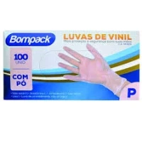 LUVAS VINIL PEQUENA BOMPACK COM PO C/100 - 17244