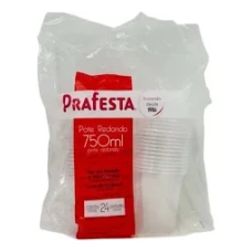 POTE REDONDO C/TAMPA 750ML PRAFE C/24 - 17428