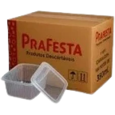 POTE RETANGULAR COM TAMPA 350ML PRAFESTA COM 144 - 10756