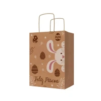 SACOLA PAPEL ECO M FELIZ PASCOA C/10 C5852 IDEIA 24X17X26 ALCA REF ENCANTOS - 19343